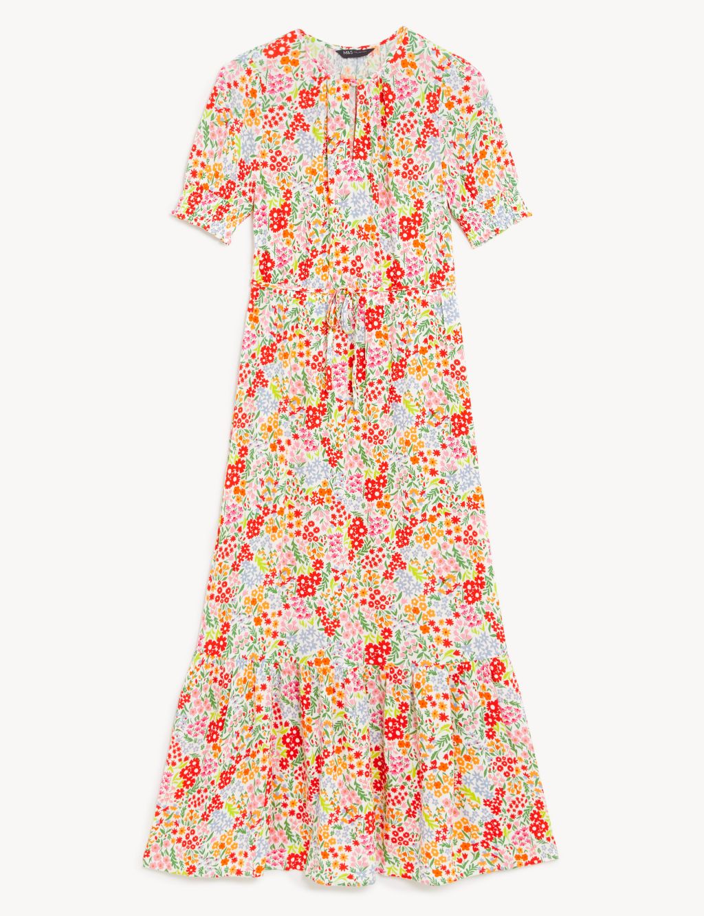 Printed Round Neck Midaxi Waisted Dress image 2