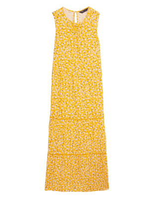 

Womens M&S Collection Midaxi-Stufenkleid mit Blümchenmuster - Yellow Mix, Yellow Mix