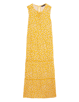 

Womens M&S Collection Ditsy Floral Midaxi Tiered Dress - Yellow Mix, Yellow Mix