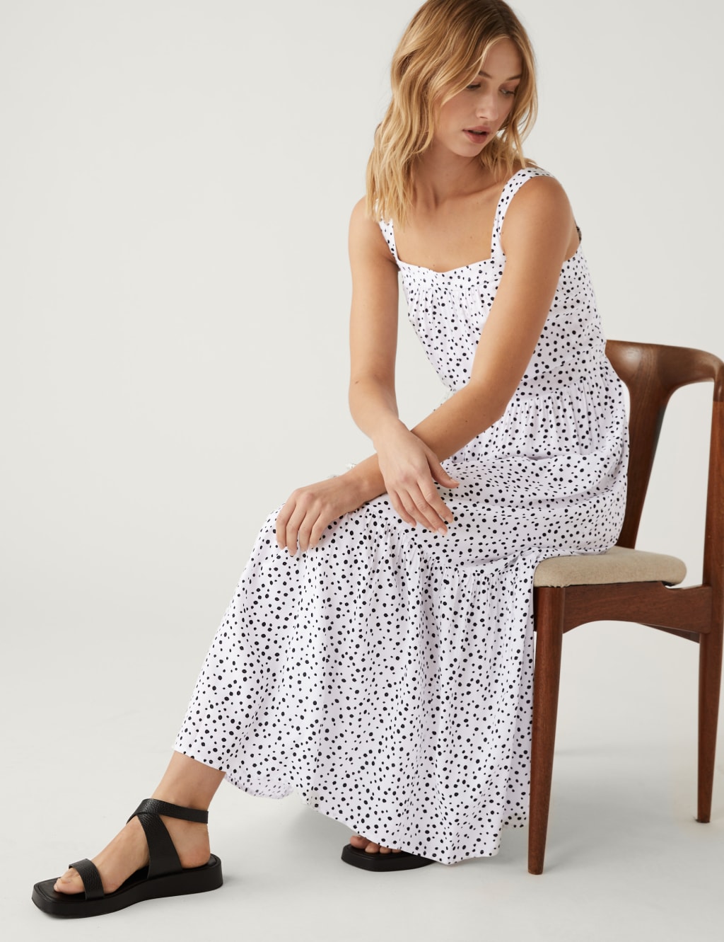 Printed Square Neck Midaxi Cami Dress image 1