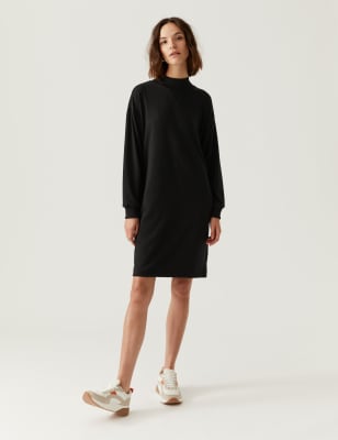 High Neck Knee Length Jumper Dress