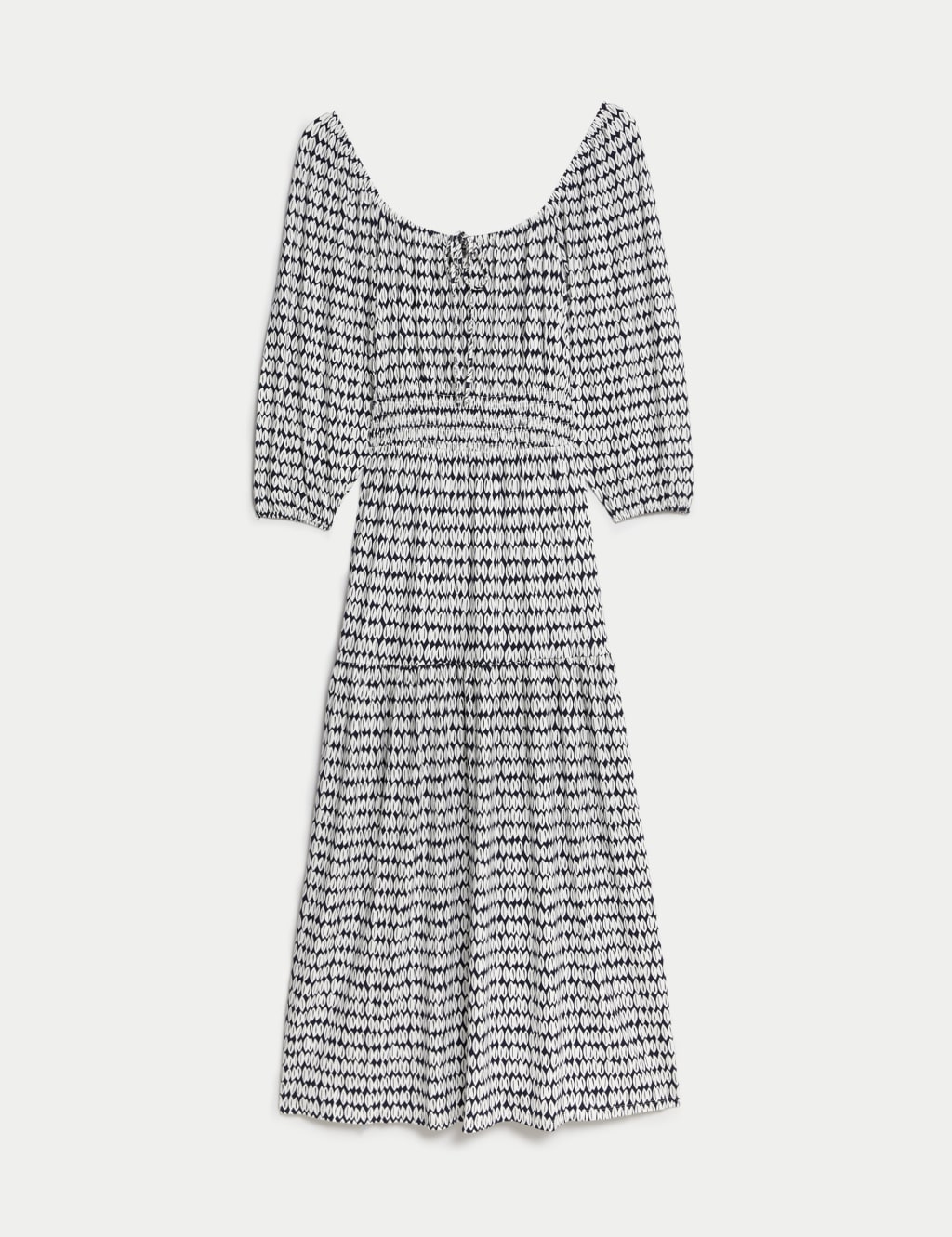 Jersey Printed Square Neck Midi Dress image 2