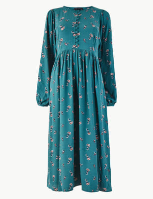 m&s floral midi dress