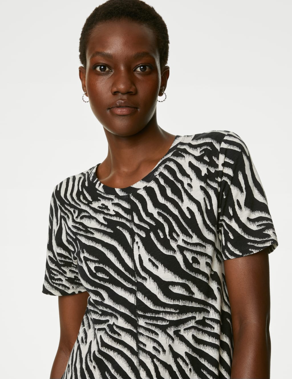 Pure Cotton Printed Midaxi T-Shirt Dress image 4