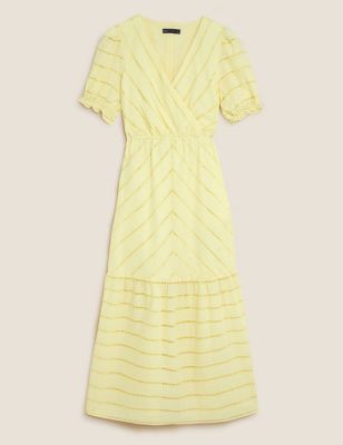 Pure Cotton Broderie Midaxi Wrap Dress | M&S Collection | M&S