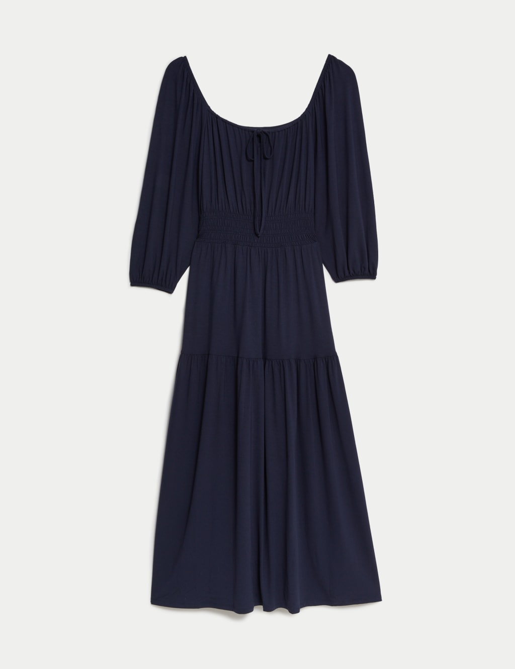 Jersey Square Neck Midi Waisted Dress image 2