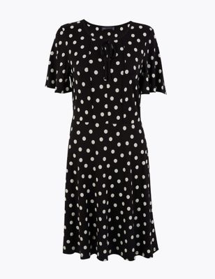 Polka Dot Fit & Flare Mini Dress | M&S Collection | M&S