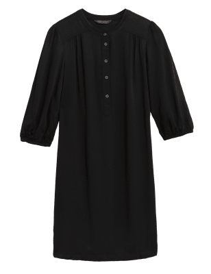 

Womens M&S Collection Knielanges Etuikleid mit Rundhalsausschnitt - Black, Black
