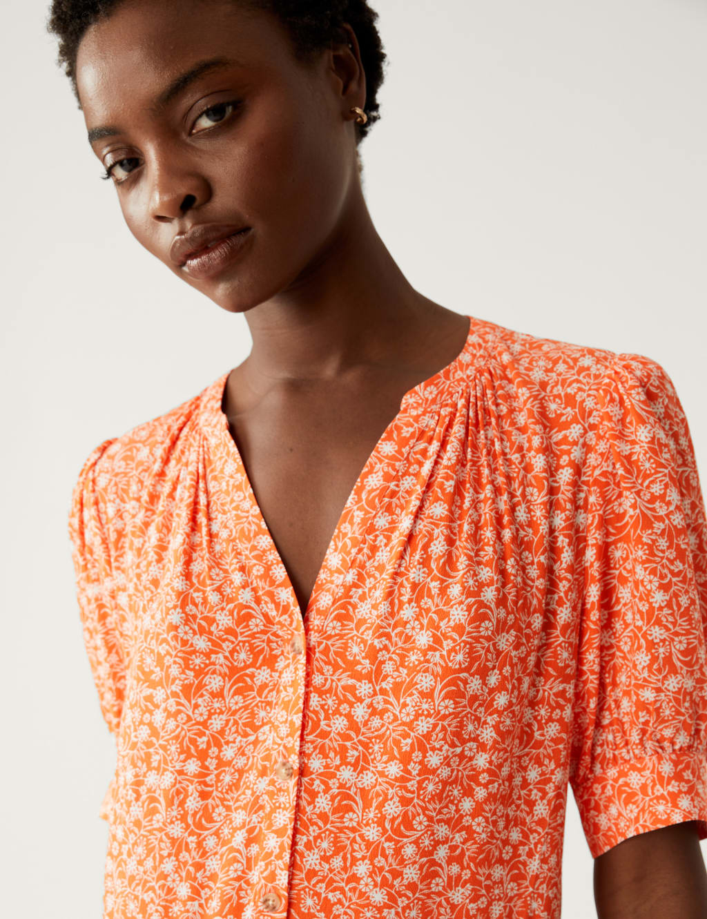 Floral V-Neck Midi Tiered Dress image 2