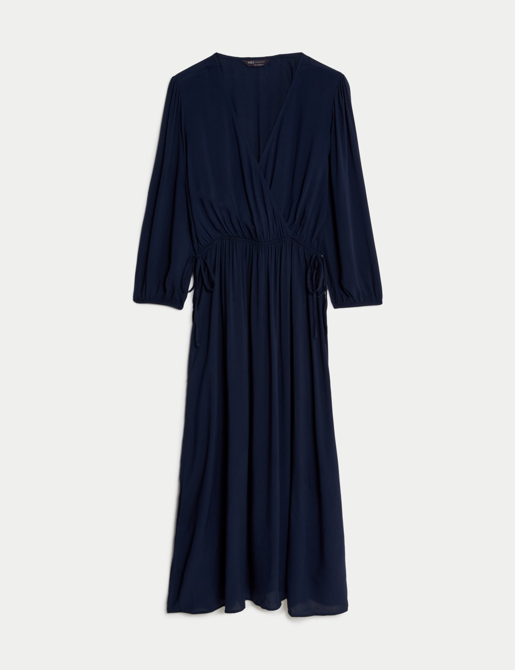 V-Neck Midi Waisted Dress image 2