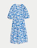 Pure Cotton Printed Maxi Tiered Dress
