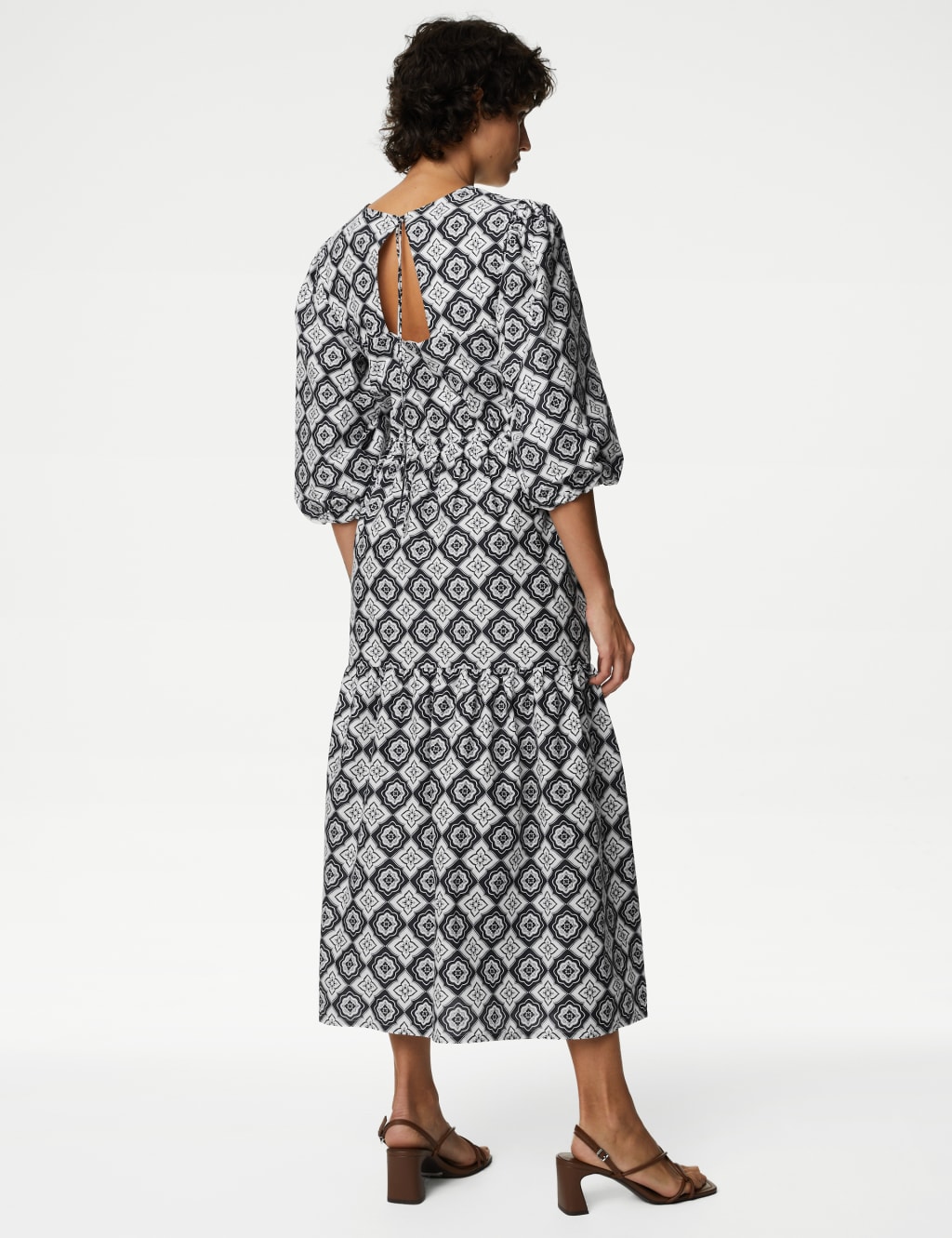 Pure Cotton Printed Midi Tiered Dress image 4