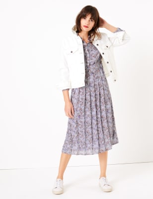 Midi-overhemdjurk met dierenprint