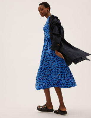 

M&S Collection Vestido a media pierna con estampado animal en capasWomens - Navy Mix, Navy Mix