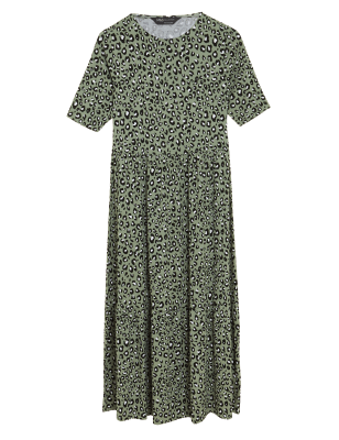 

Womens M&S Collection Animal Print Tiered Midi Dress - Khaki Mix, Khaki Mix