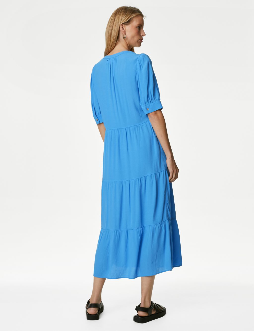 V-Neck Midi Relaxed Tiered Dress image 5