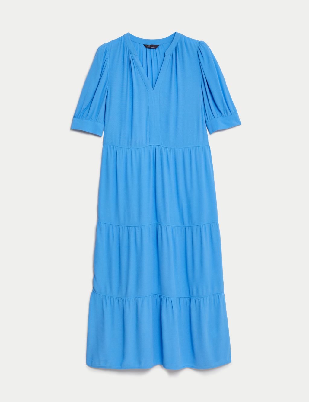 V-Neck Midi Relaxed Tiered Dress image 2