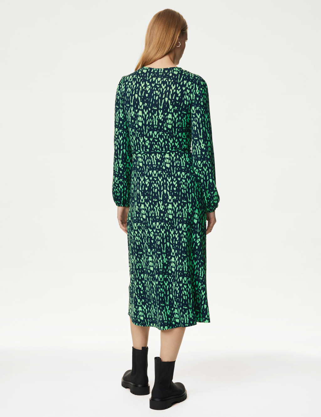 Jersey Printed Belted Midi Tea Dress image 5