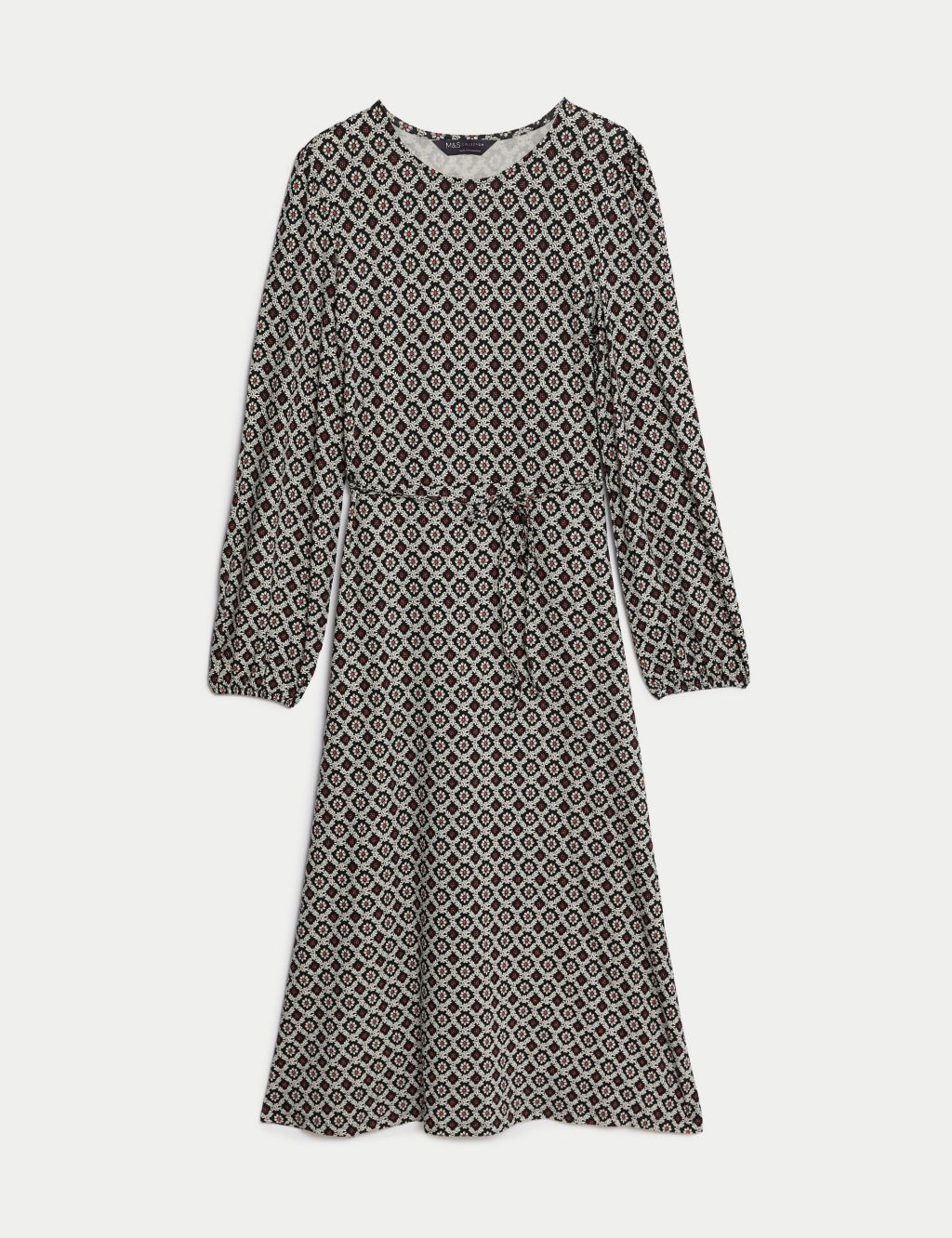 Jersey Printed Belted Midi Tea Dress image 2