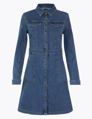 marks and spencer limited collection denim dress