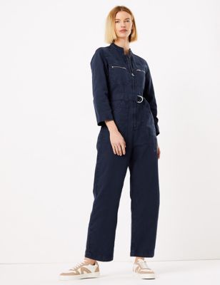 Buy Denim Twill Belted Boilersuit | M&S Collection | M&S