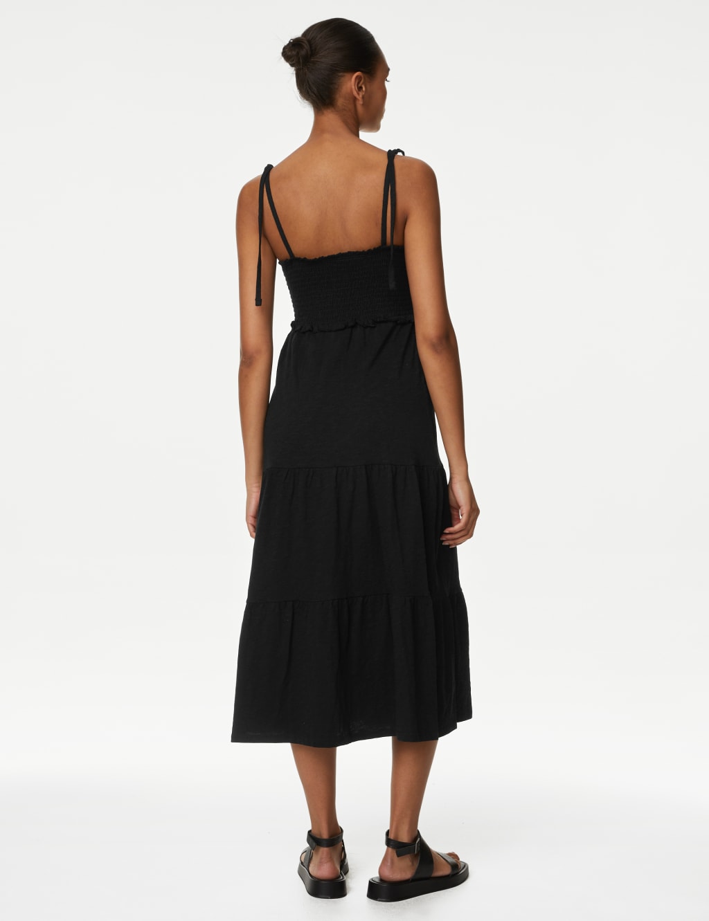 Pure Cotton Jersey Shirred Midi Dress image 3