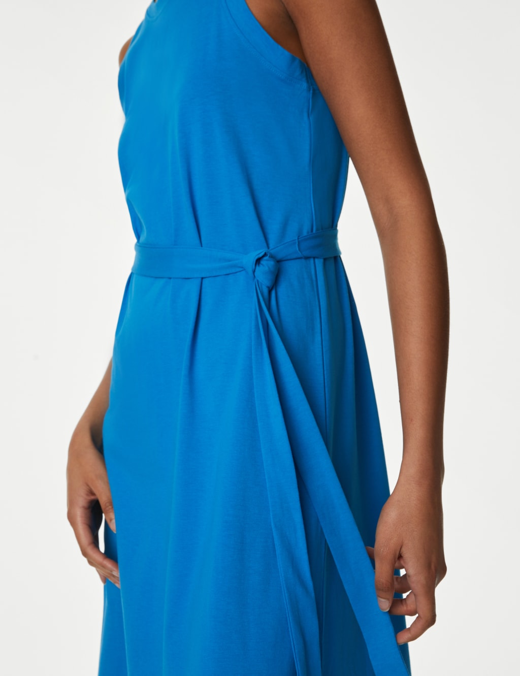 Pure Cotton Jersey Belted Midi Column Dress image 2