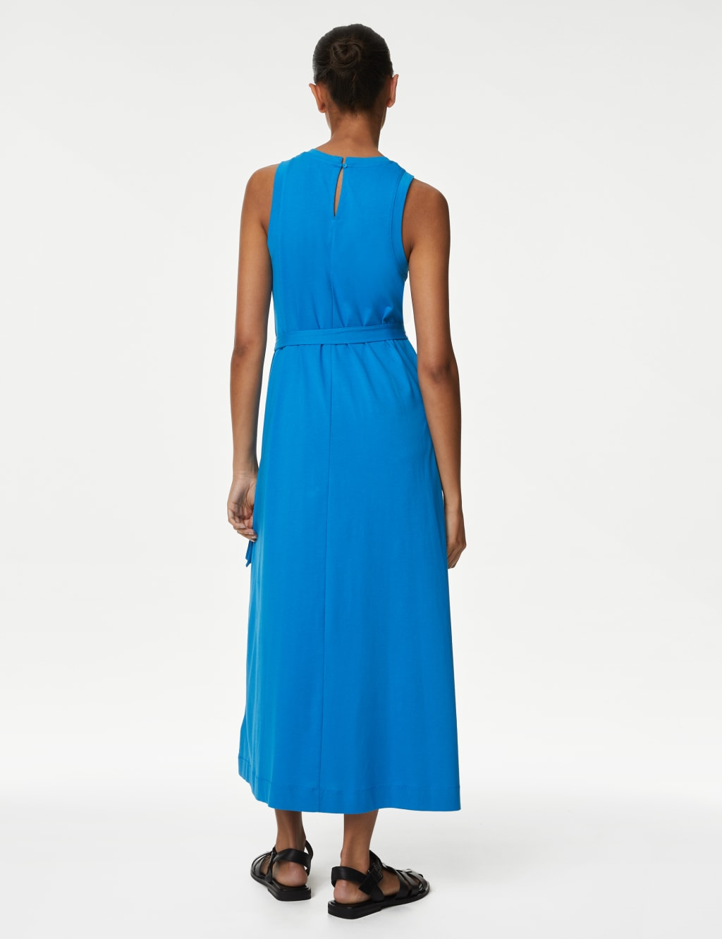 Pure Cotton Jersey Belted Midi Column Dress image 3