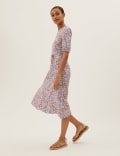 Jersey Ditsy Floral Midi Tea Dress