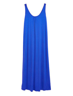 

M&S Collection Vestido recto de punto maxi a media piernaWomens - Blue, Blue