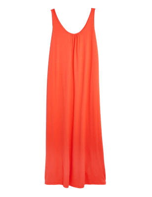 

M&S Collection Vestido recto de punto maxi a media piernaWomens - Orange, Orange