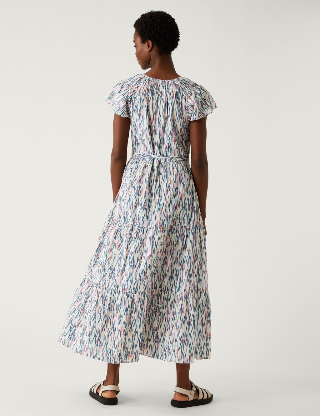 Pure Cotton Printed V-Neck Midaxi Dress image 4
