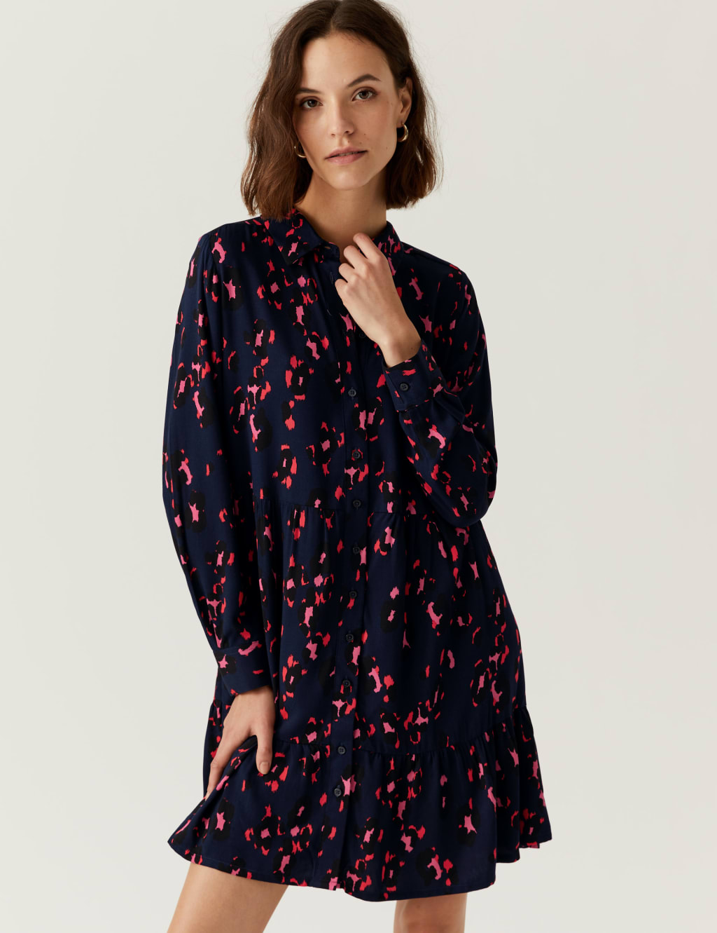 Printed Knee Length Shirt Dress image 1