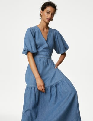 M and s deals denim dress