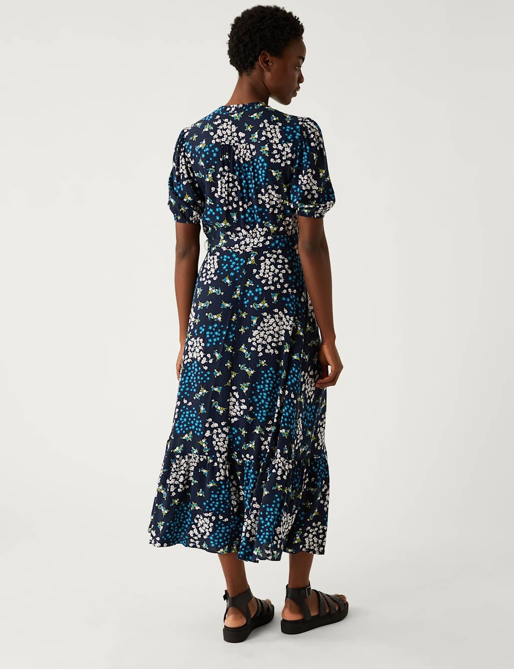 Printed Belted Midi Shirt Dress image 4
