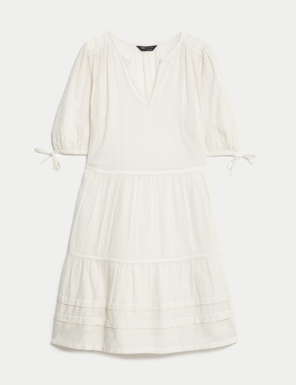 Pure Cotton V-Neck Mini Tiered Dress image 2