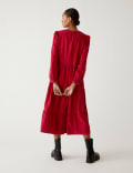 Pure Cotton Cord Midi Tiered Dress