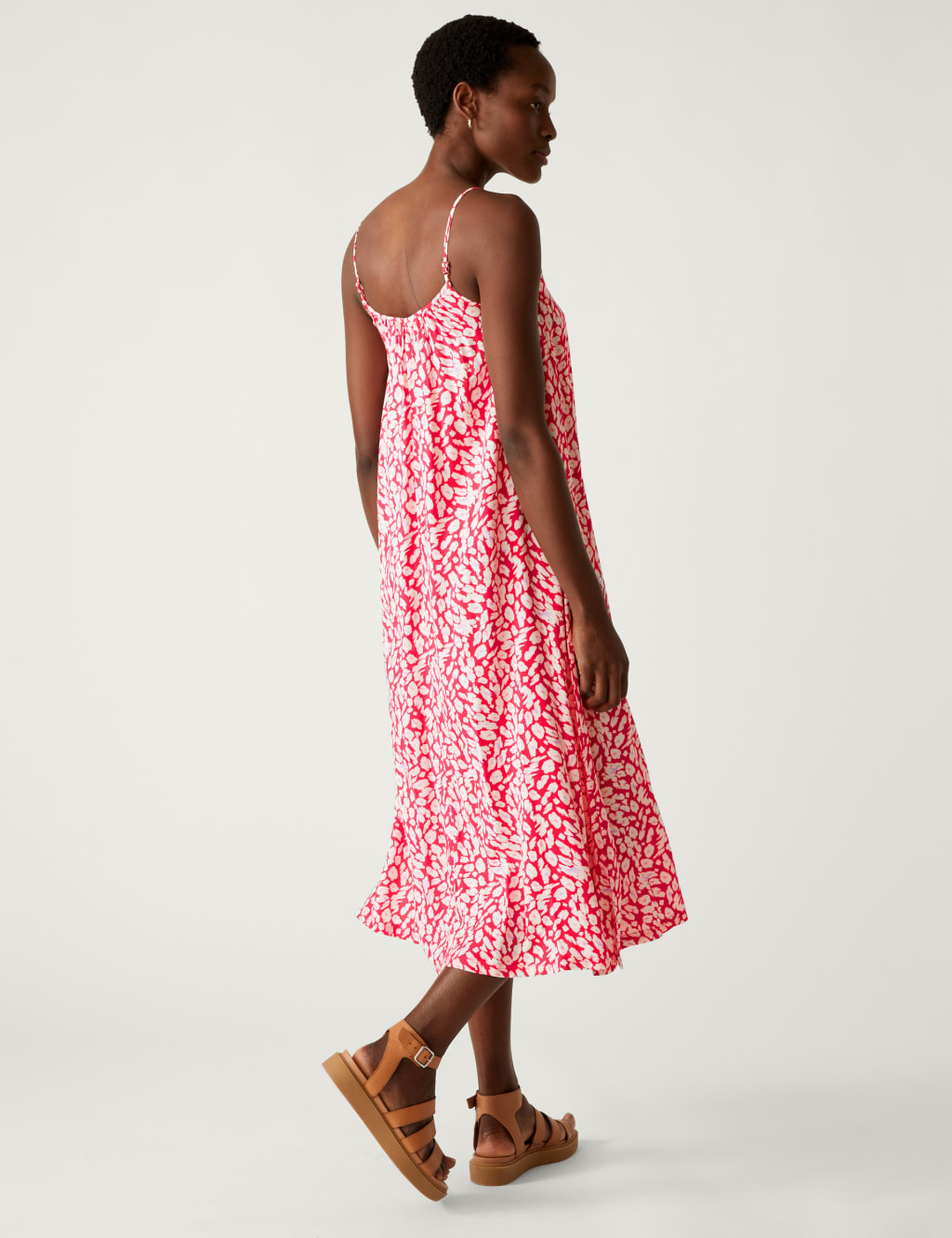 Printed Square Neck Midi Slip Dress image 3