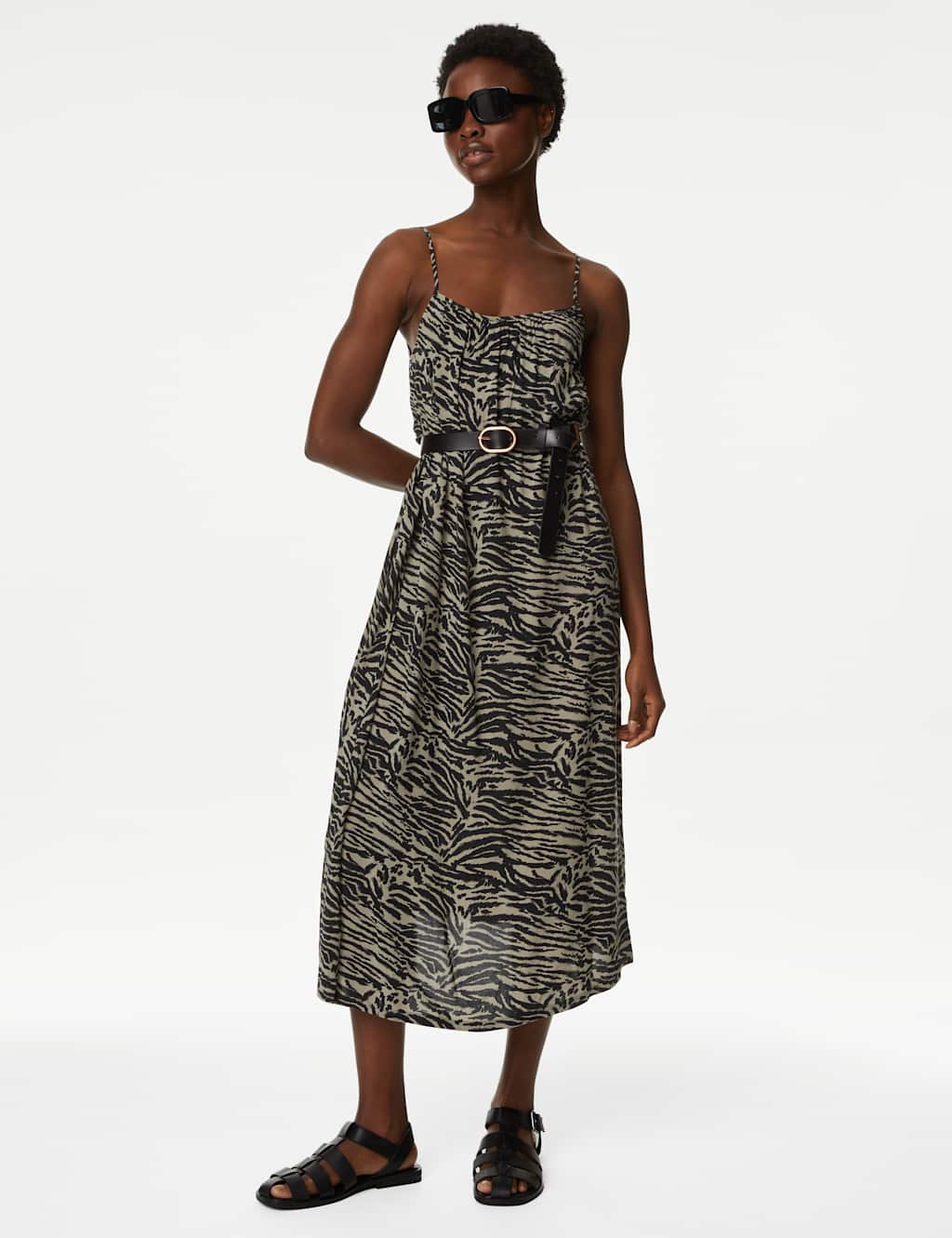 Printed Square Neck Midi Slip Dress image 3
