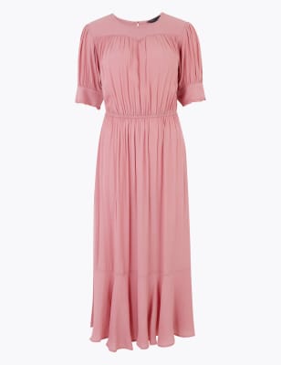 m&s waisted midi dress