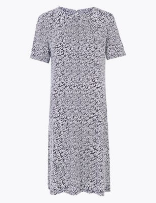 Jersey Ditsy Floral Knee Length Swing Dress | M&S Collection | M&S