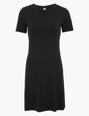 PETITE - Uitlopende jurk van jersey op knielengte