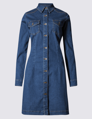 m and s denim dress