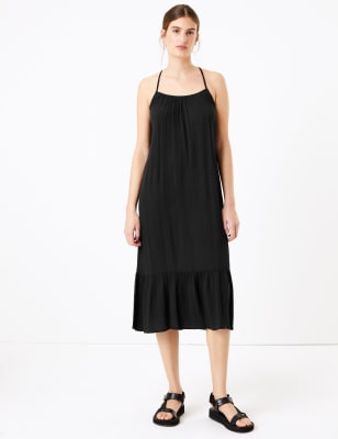 Midi-onderjurk met racerrug