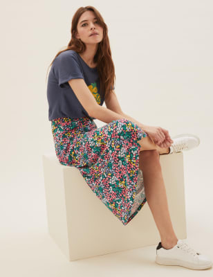 Floral midi 2024 skirt au