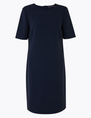 marks and spencer black shift dress