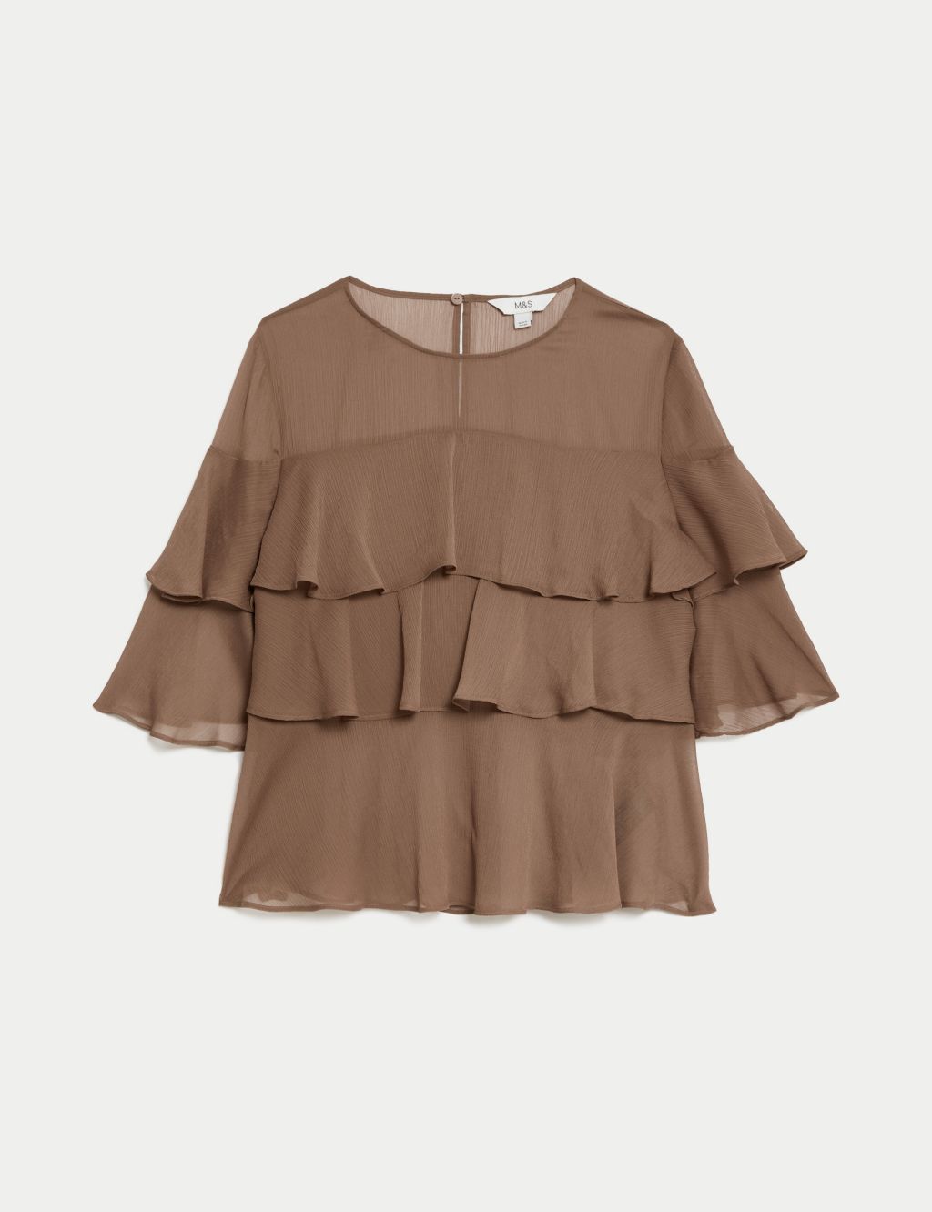 Round Neck Frill Detail Blouse