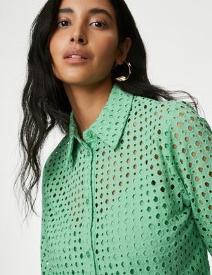 Pure Cotton Broderie Shirt | M&S US
