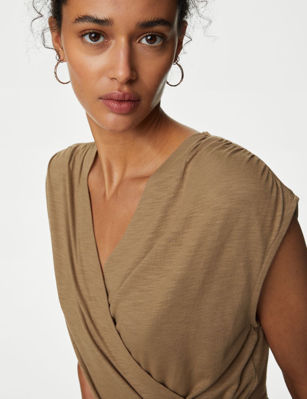 Jersey Ruched Wrap Top image 4
