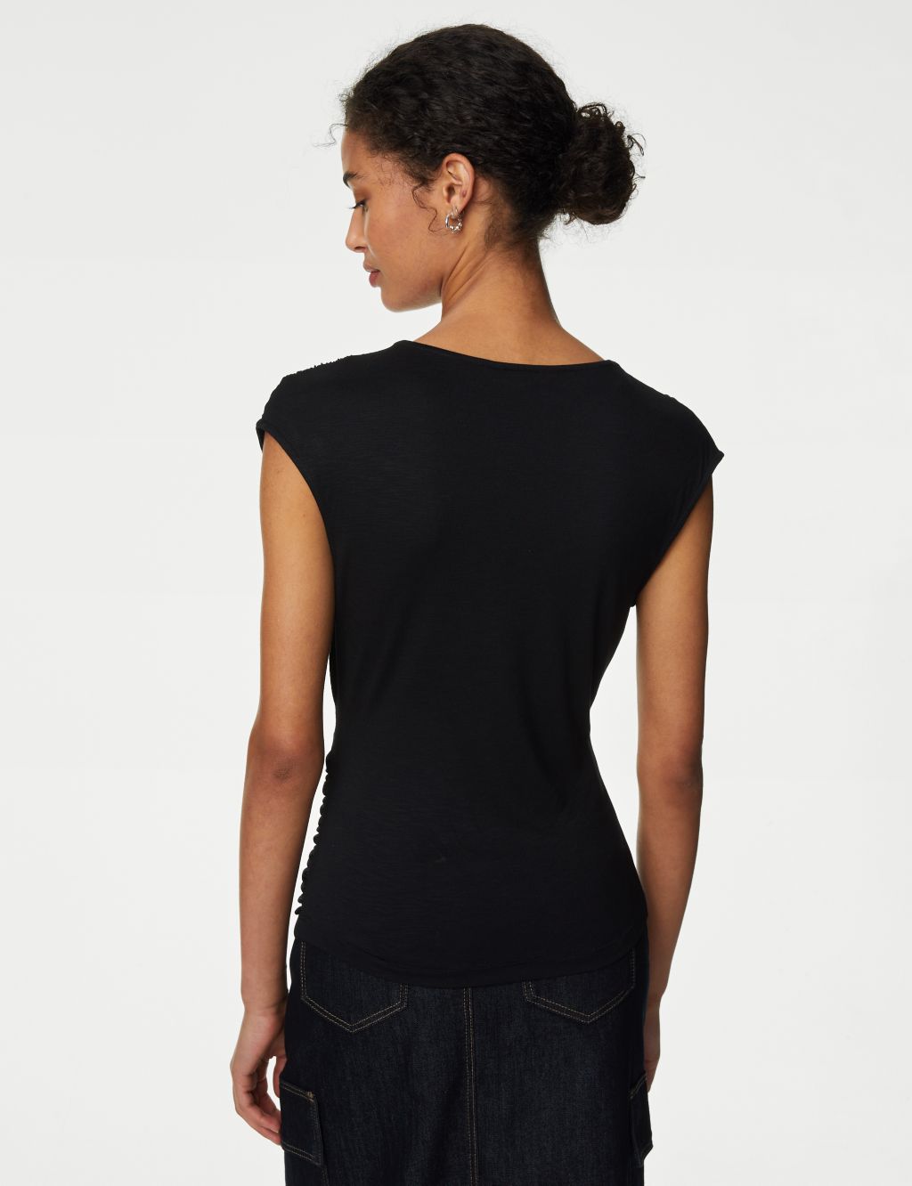 Jersey Ruched Wrap Top image 5